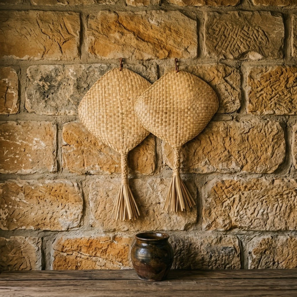 Abanico Soplador Artesanal de Palma Tejido a Mano – Decoración Guatemalteca