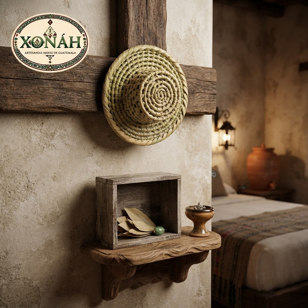 Mini Sombrero de Palma Tejido a Mano | Decoración Artesanal Maya Poqomchí de Guatemala 🇬🇹