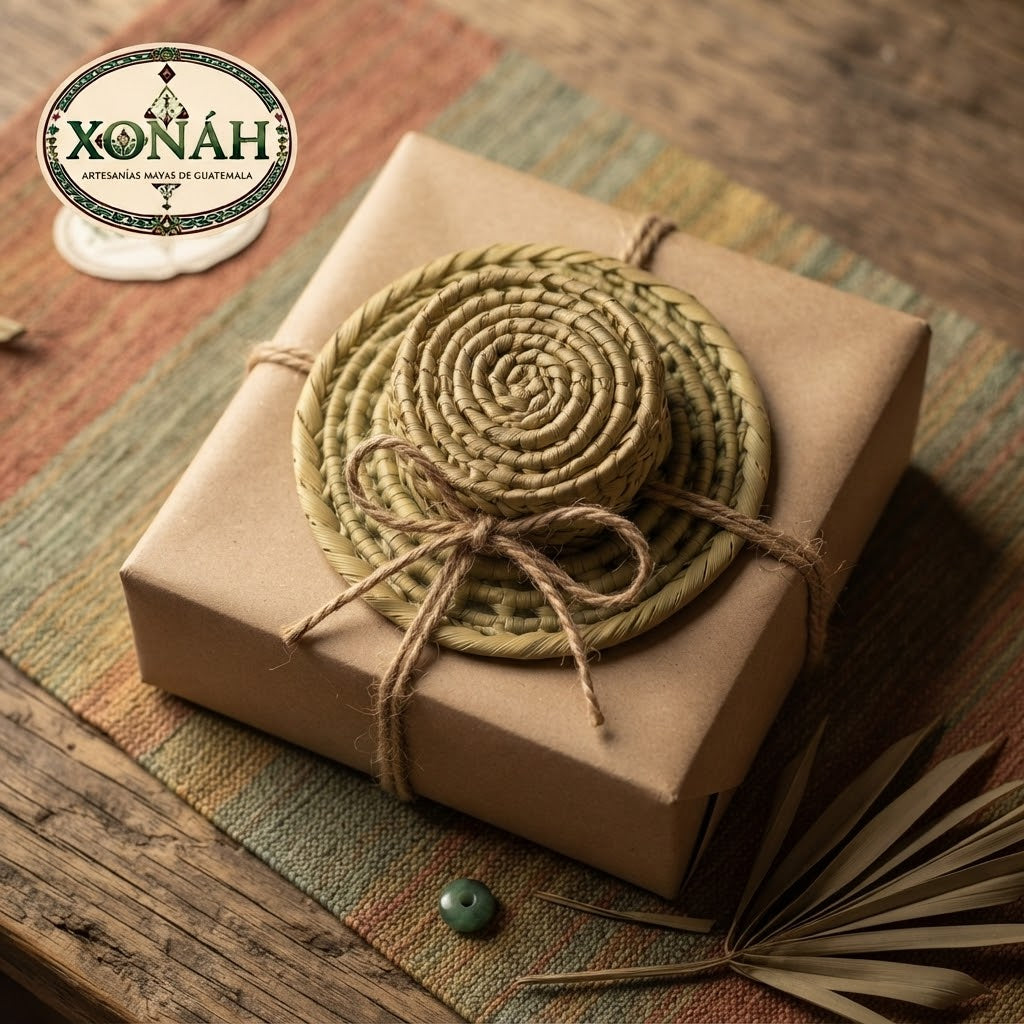 Mini Sombrero de Palma Tejido a Mano | Decoración Artesanal Maya Poqomchí de Guatemala 🇬🇹