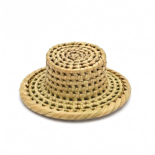 Mini Sombrero de Palma Tejido a Mano | Decoración Artesanal Maya Poqomchí de Guatemala 🇬🇹