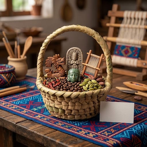 Mini Canasta con Asa xxs  Artesanal de Palma Tejida a Mano(Chiquiwit) (Chakach) – | Decoración de Interiores y Usos Múltiples | Artesanía Maya Poqomchí de Guat
